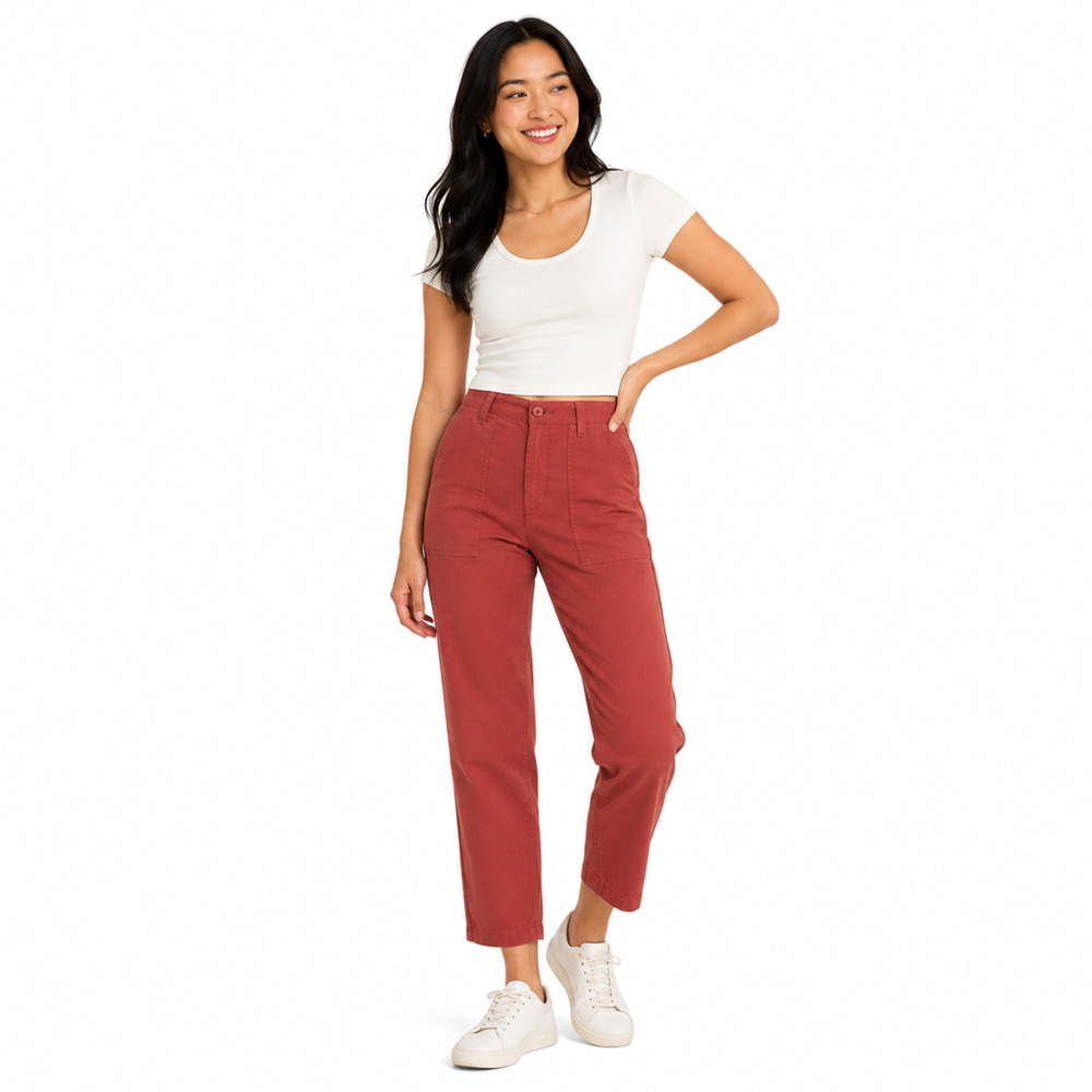Joe's Jeans Utility Pants Women's Size 29 High Rise Straight Leg Cropped Coastal